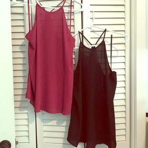 Loft racer back tops black and wine